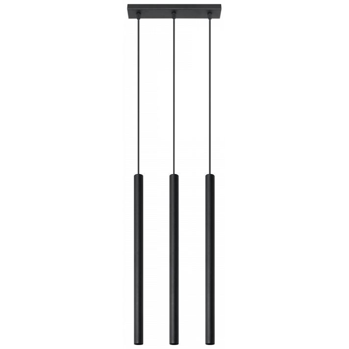 Lámpara colgante de diseño moderno fabricada en acero de color negro Pastelo 3 Sollux