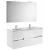 Ensemble de salle de bains avec quatre tiroirs et plan double vasque de 120 cm couleur blanche Victoria-N Roca