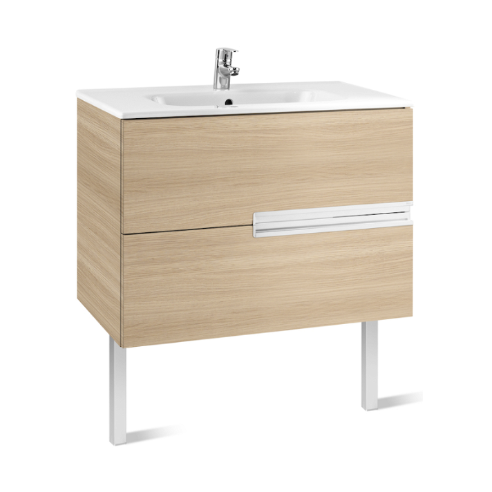 Mueble de baño con lavabo y 2 cajones de 100 cm de ancho color roble Unik Victoria-N Roca