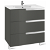 Mobiletto da bagno con lavabo e 3 cassetti larghezza 100 cm colore grigio Unik Family Victoria-N Roca