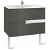 Meuble de salle de bains avec plan vasque et 2 tiroirs de 90 cm couleur grise Unik Victoria-N Roca