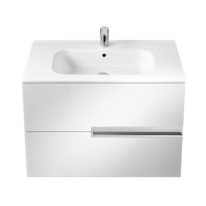 Meuble avec plan vasque et 2 tiroirs de 80 cm blanc Unik Victoria-N Roca
