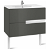 Meuble de salle de bains avec plan vasque et 2 tiroirs de 80 cm couleur grise Unik Victoria-N Roca