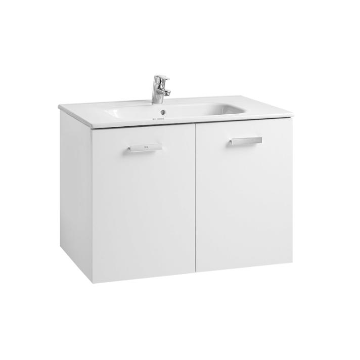 Mobiletto da bagno con lavabo e 2 ante larghezza 80 cm colore bianco Victoria Basic Roca