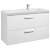 Mobiletto da bagno con lavabo a destra e 2 cassetti largo 110 cm in bianco lucido Unik Prisma Roca