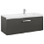 Mobiletto da bagno con lavabo a destra e 1 cassetto largo 110 cm in grigio antracite Unik Prisma Roca