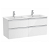 Mueble de baño con lavabo doble y 4 cajones de 120 cm de ancho color blanco brillo Unik The Gap Roca