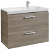 Mueble de baño con lavabo derecho y 2 cajones de 90 cm de ancho color fresno Unik Prisma Roca