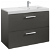 Mueble de baño con lavabo derecho y 2 cajones de 90 cm de ancho color gris antracita Unik Prisma Roca