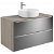 Mueble de baño con lavabo sobre encimera y dos cajones de 100 cm de ancho color espejo fumato Inspira Round Roca