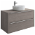 Mueble de baño con lavabo sobre encimera y 2 cajones de 100 cm de ancho color roble Inspira Round Roca