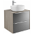 Mueble de baño con lavabo sobre encimera y 2 cajones de 60 cm de ancho color espejo fumato Inspira Soft Roca