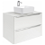 Meuble de salle de bains avec vasque sur plan et 2 tiroirs de 80 cm blanc Inspira Soft Roca