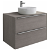 Móvel de casa de banho com lavatório sobre bancada e 2 gavetas de 80 cm de largura de cor carvalho Inspira Soft Roca