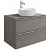 Móvel de casa de banho com lavatório sobre bancada e 2 gavetas de 80 cm cor carvalho Inspira Round Roca