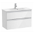 Meuble de salle de bains compact avec plan vasque et 2 tiroirs de 80 cm blanc brillant Unik The Gap Roca