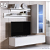 Conjunto de mueble con vitrina y mueble de TV de 160cm melamina blanca brillante Leiko Domensino