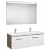 Conjunto de baño de 120 cm con lavabo doble de color blanco-fresno Pack Prisma Roca