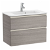 Meuble de salle de bains compact avec plan vasque et 2 tiroirs de 70 cm couleur chêne Unik The Gap Roca