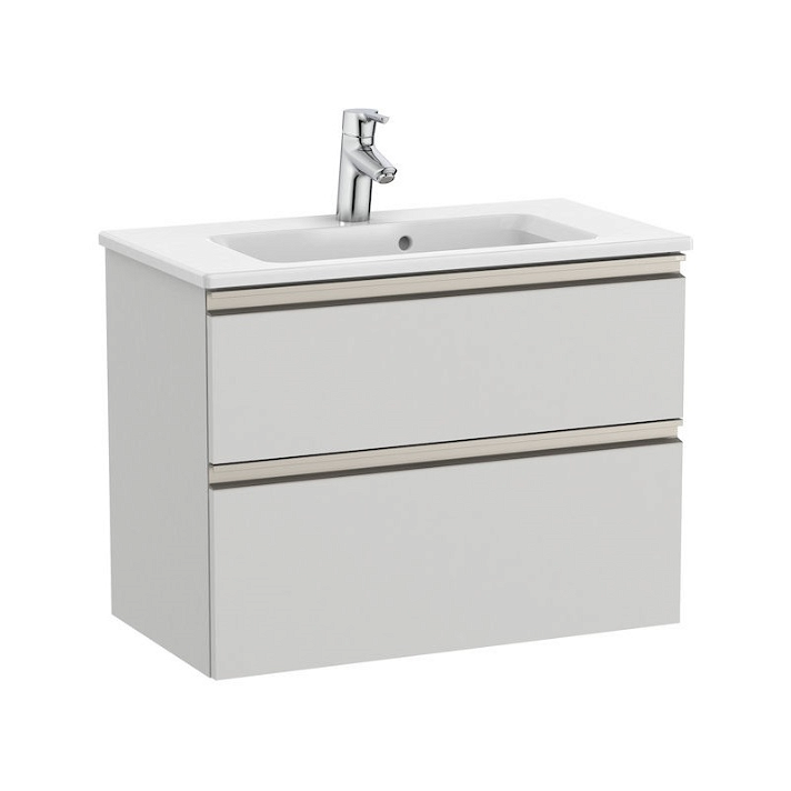 Mueble de baño compacto con lavabo y 2 cajones de 70 cm color gris ártico Unik The Gap Roca