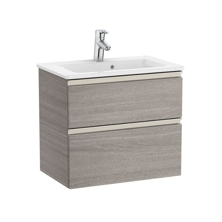 Mueble de baño compacto con lavabo y 2 cajones de 60 cm de ancho color roble Unik The Gap Roca
