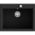 Lava-loiças de 66 x 52 cm preto brilhante Shira Poalgi