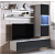 Conjunto de muebles con vitrina y mueble de TV de 160cm melamina blanco y negro brillante Leiko Domensino