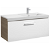 Mueble de baño con lavabo y un cajón de 90 cm de ancho color blanco-fresno Unik Prisma Roca