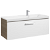 Mueble de baño con lavabo derecho y un cajón de 110 cm de ancho color blanco-fresno Unik Prisma Roca