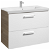 Mueble de baño con lavabo y 2 cajones de 80 cm de ancho color blanco-fresno Unik Prisma Roca