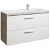 Meuble de salle de bains avec 2 tiroirs et un plan vasque à droite de 110 cm Blanc-Frêne Unik Prisma Roca