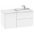 Meuble de salle de bains avec vasque à droite 2 tiroirs et une porte de 100 cm blanc brillant Unik Beyond Roca