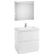 Conjunto para casa de banho de 80 cm com espelho LED branco brilhante Lander ROCA