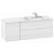 Meuble de salle de bains de 140 cm avec bac à droite 2 tiroirs et 1 porte blanc brillant Unik Beyond Roca