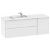 Mueble de baño con lavabo izquierdo de 140 cm ancho con 2 cajones y 1 puerta color blanco brillo Unik Beyond Roca