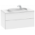 Mobile da bagno con lavabo ceramico e 2 cassetti 100 cm di larghezza colore Bianco Lucido Unik Beyond Roca