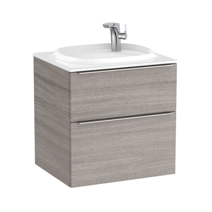 Mueble de baño con lavabo y 2 cajones de 60 cm de ancho de color roble Unik Beyond Roca