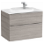 Mobile da bagno con lavabo e 2 cassetti 80 cm di larghezza di colore rovere Unik Beyond Roca