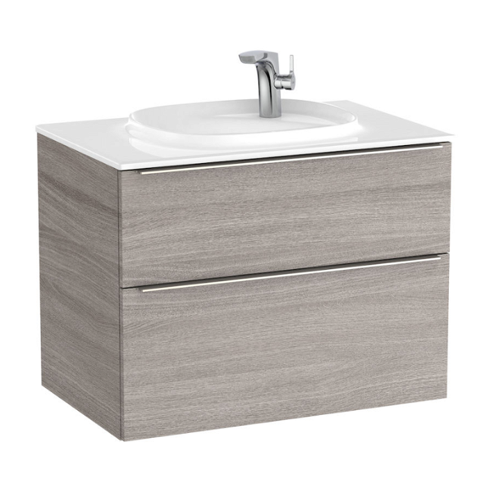 Mueble de baño con lavabo y 2 cajones de 80 cm de ancho de color roble Unik Beyond Roca