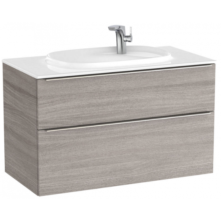 Mueble de baño con lavabo y 2 cajones de 100 cm de ancho color roble Unik Beyond Roca