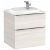 Meuble de salle de bains de 60 cm avec plan vasque et 2 tiroirs couleur frêne nordique Unik Beyond Roca