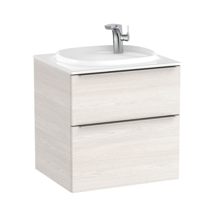 Mueble de baño con lavabo y 2 cajones de 60 cm de ancho color fresno nórdico Unik Beyond Roca