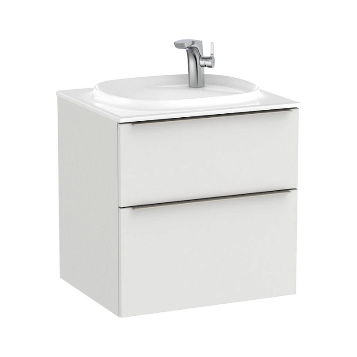 Mueble de baño con lavabo y dos cajones de 60 cm de ancho color gris ártico Unik Beyond Roca