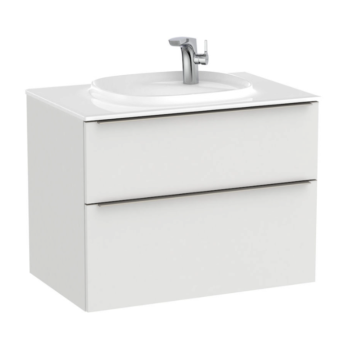 Mobile da bagno con lavabo e 2 cassetti 80 cm di larghezza colore Grigio Artico Unik Beyond Roca