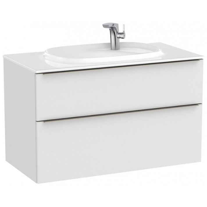 Mueble de baño con lavabo y 2 cajones de 100 cm de ancho color gris ártico Unik Beyond Roca