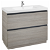 Mueble de baño con lavabo y 2 cajones de 100 cm de ancho color roble Unik Lander Roca