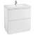 Mueble de baño con lavabo y 2 cajones de 80 cm de ancho color blanco brillo Unik Lander Roca