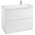 Mueble de baño con lavabo derecho y 2 cajones de 100 cm de ancho color blanco brillo Unik Lander Roca
