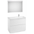 Conjunto de baño de 100 cm con lavabo derecho en acabado color blanco brillo Pack Lander Roca