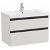 Mueble de baño con lavabo y 2 cajones de 80 cm de ancho con patas de color gris ártico Unik Domi Roca